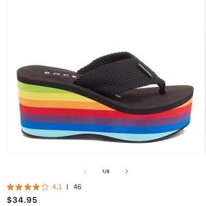 Rocket Dog Crush Rainbow Platform Flip Flops
